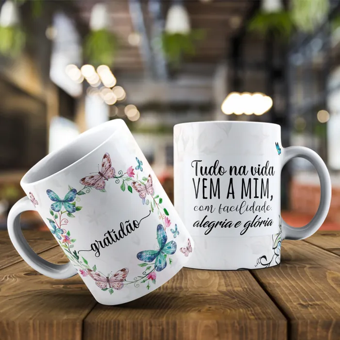 Canecas personalizadas com arte floral